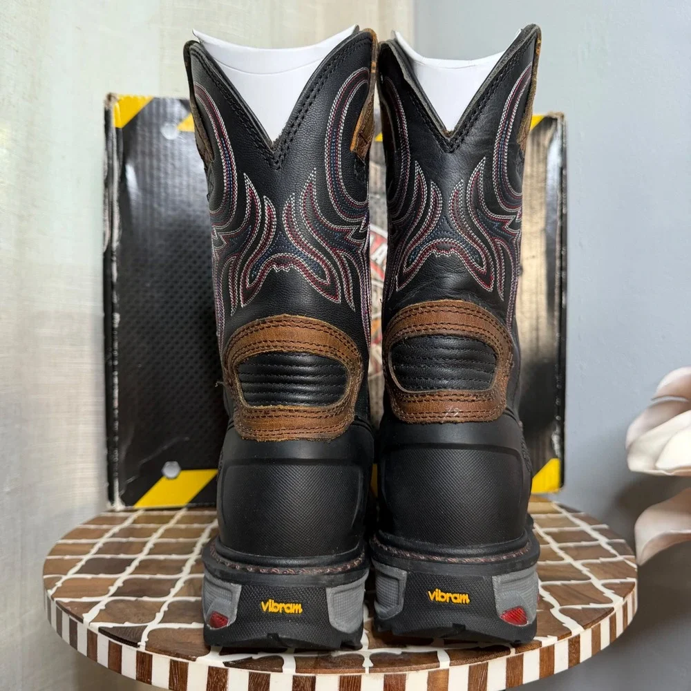 New Justin Commander X5 Boots Steel Toe WK2104 Tobacco Men's Shoe Size 9.5 D